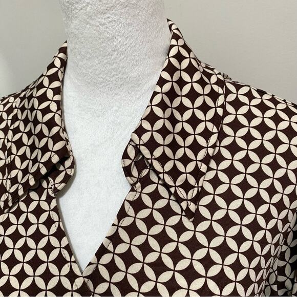 Cato Tan Brown Faux Wrap Midi Dress Plus Size 24W with Collar Surplice Front - Picture 2 of 9